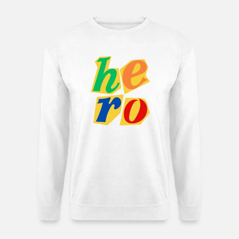 Hero Block Buchstaben-Design - Unisex Pullover - Weiß
