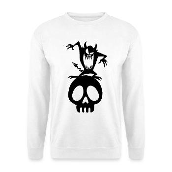 Crâne et démon noir - Sweat-shirt Unisexe - blanc - Devant