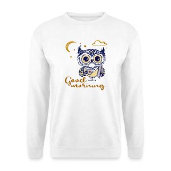 good morning, owl - Unisex Sweatshirt - white - Front