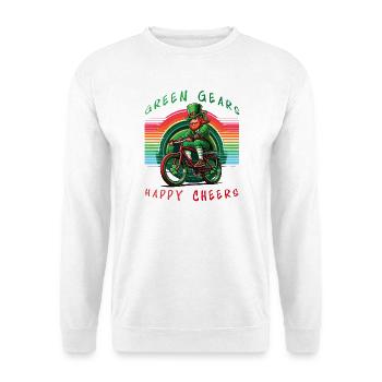 Leprechaun Cycling St Patrick's Day Design - Unisex Sweatshirt - white - Front