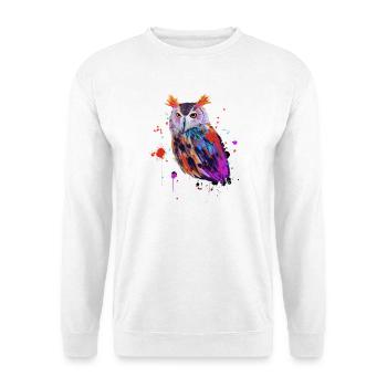 Hibou aquarelle - Sweat-shirt Unisexe - blanc - Devant