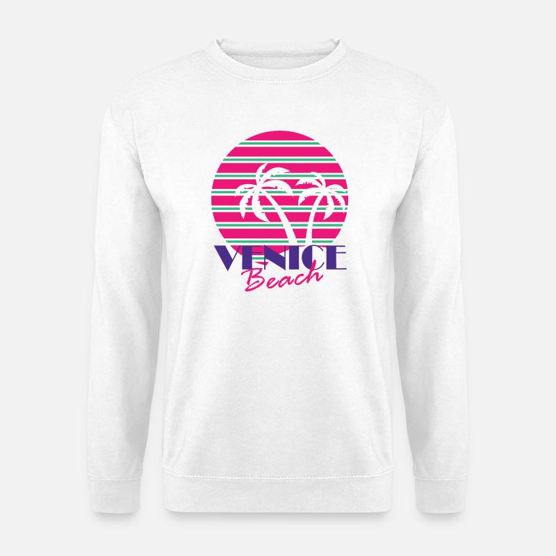 Venice Beach mit Palmen - Unisex Pullover - Weiß