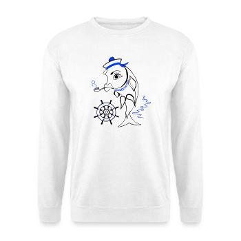 Marin, Poisson, Ahoy - Sweat-shirt Unisexe - blanc - Devant