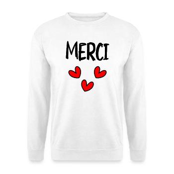 MERCI. MAÎTRESSE. MAÎTRE. MERCI MAÎTRESSE - Sweat-shirt Unisexe - blanc - Devant