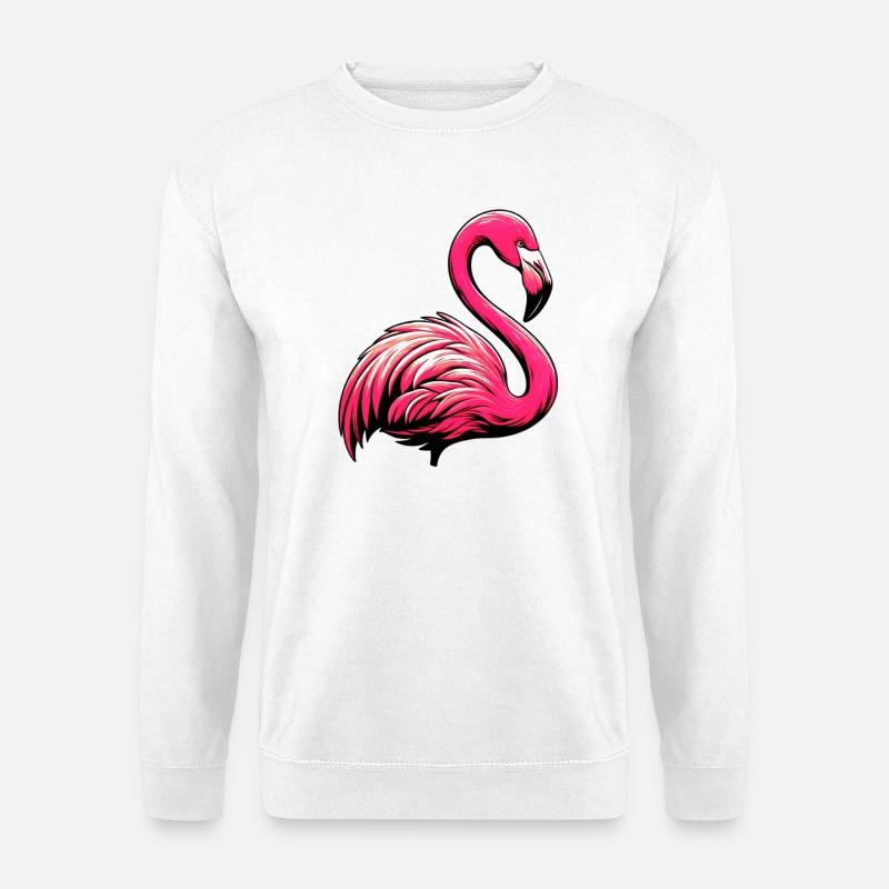 Flamingo - Unisex Pullover - Weiß