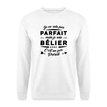 BELIER PARFAIT - Sweat-shirt Unisexe - blanc - Devant