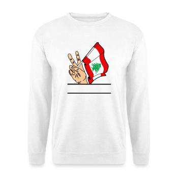 Flagge Libanon Friedenszeichen Textraum - Unisex Pullover - Weiß - Vorne