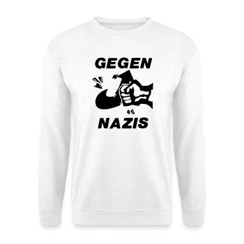 Gegen Nazis - Unisex Pullover - Weiß - Vorne