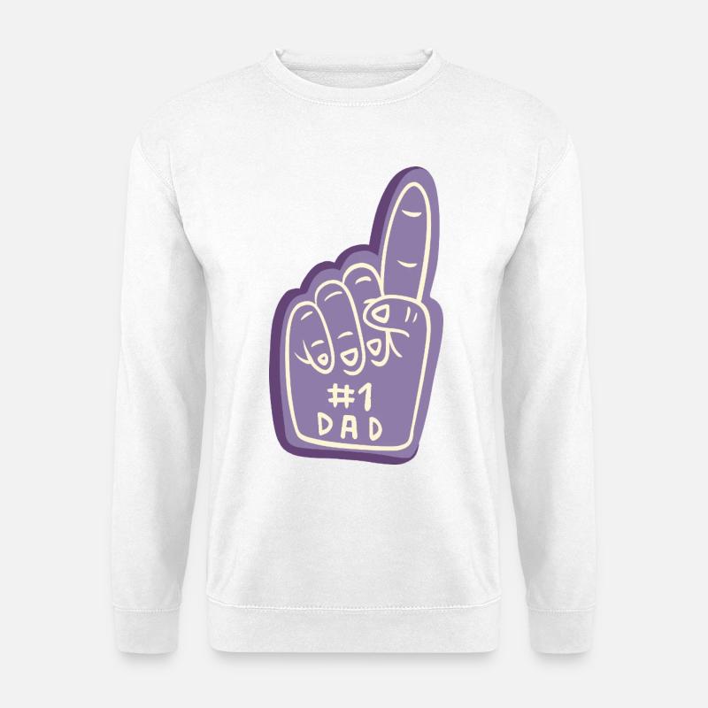 #1 Dad Fanhand Design - Unisex Pullover - Weiß