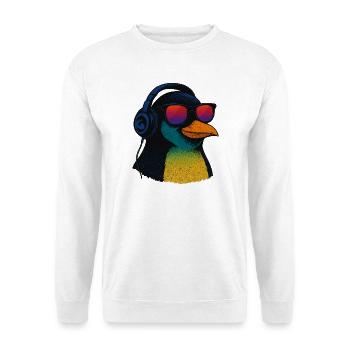 Cool Penguin with Sunglasses Music Headphones - Unisex Sweatshirt - white - Front