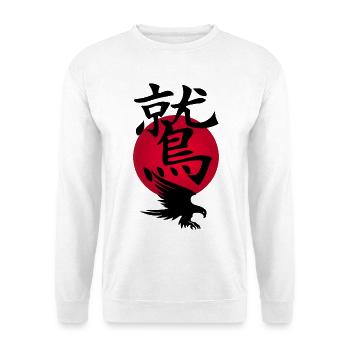 Schwarzer Adler und Rote Sonne - Unisex Pullover - Weiß - Vorne