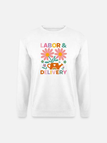 Blumen Wehen und Geburt Feier T-Shirt - Unisex Pullover - Weiß