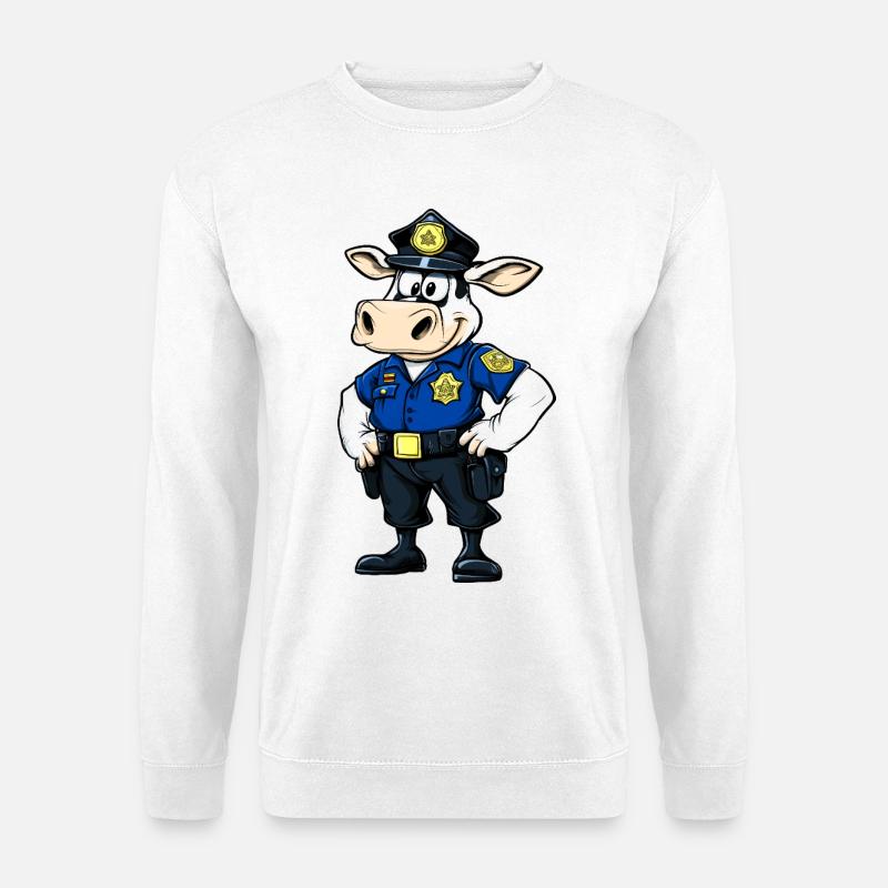 Kühe Polizei - Unisex Pullover - Weiß