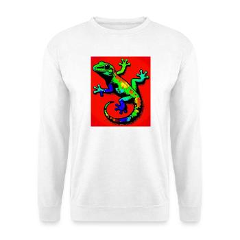 Gecko - Unisex Pullover - Weiß - Vorne - Alina (178cm) & Michal (187cm)