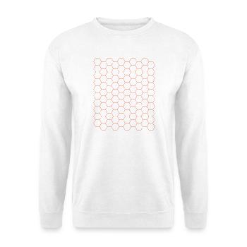 Futuristisches Sechseck-Muster-Design - Unisex Pullover - Weiß - Vorne - Alina (178cm) & Michal (187cm)
