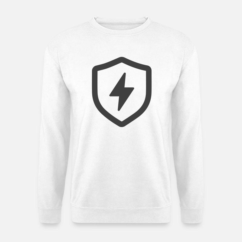 Elektrisches Energieschild Icon Logo - Unisex Pullover - Weiß