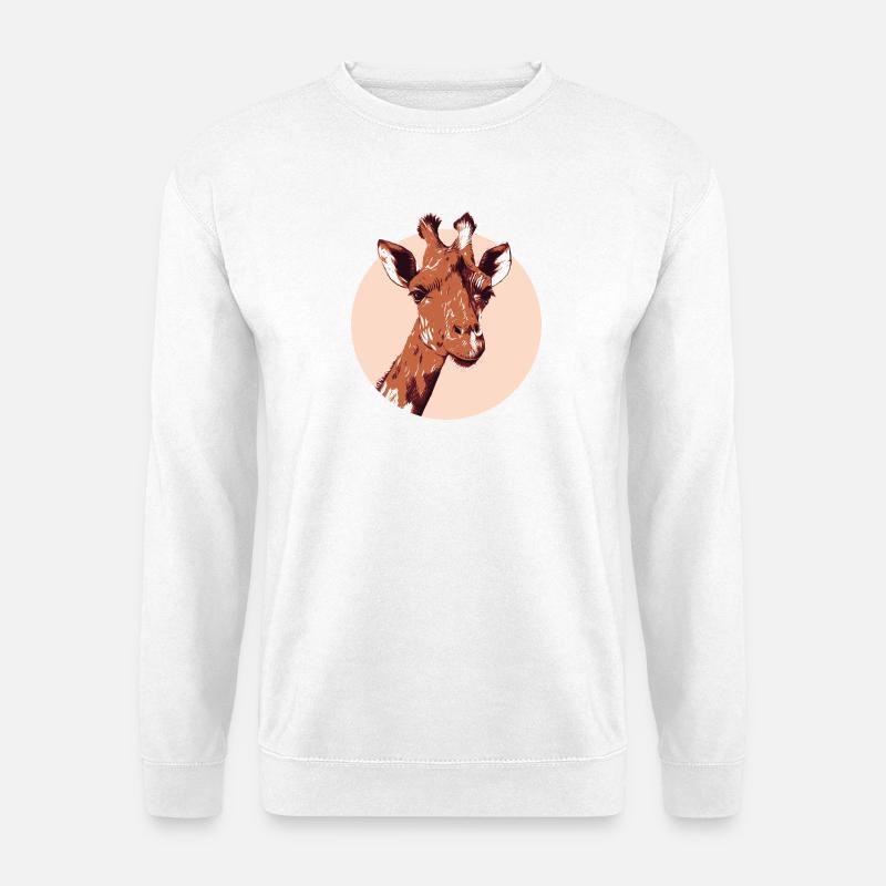 Modern Illustrative Giraffe Design - Unisex Sweatshirt - white
