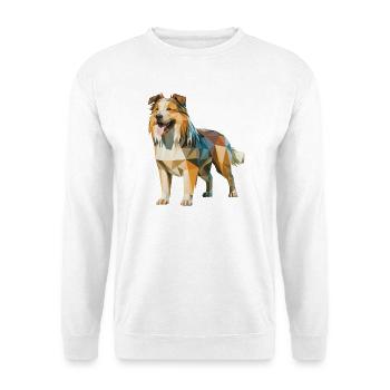 Australian Shepherd - Cooles Low Poly Logo - Unisex Pullover - Weiß - Vorne