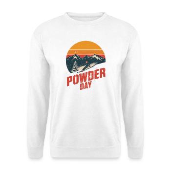 Ski Powder Day Freeride Retro Emblem Snow - Unisex Sweatshirt - white - Front