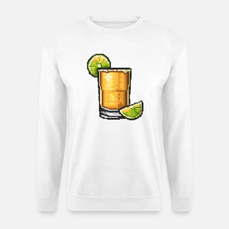 Pixel Cocktail Lime Whiskey - Unisex Sweatshirt - white