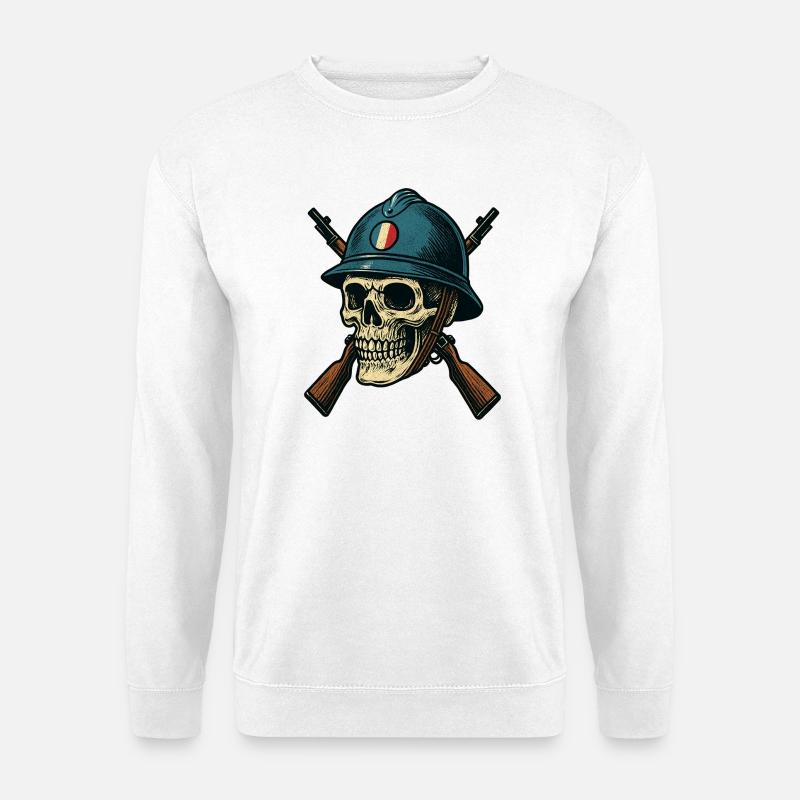 Frankreich - Poilu Helm - Unisex Pullover - Weiß