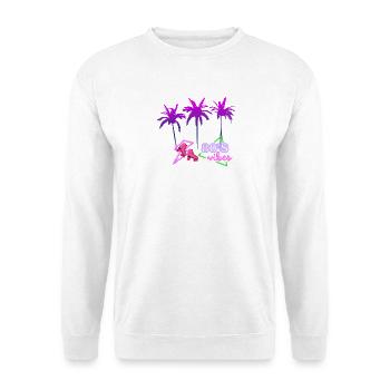 Neon 80er Palmen Neon Skates - Unisex Pullover - Weiß - Vorne