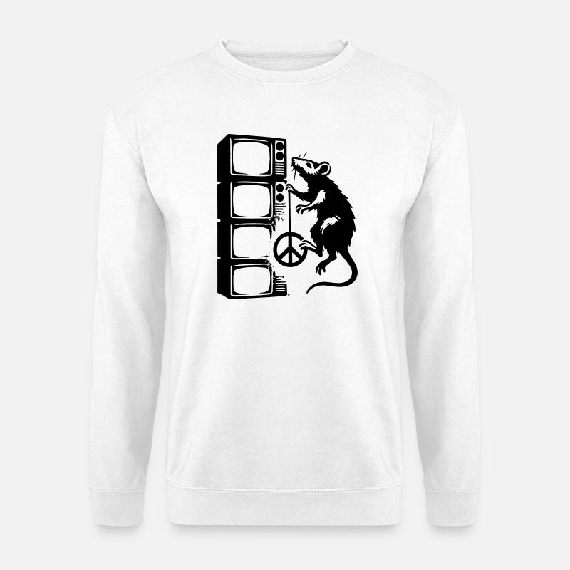 Ratte mit Bildschirm - Unisex Pullover - Weiß