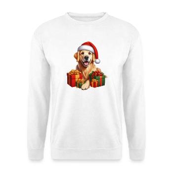 Chien de Noël avec des cadeaux - Sweat-shirt Unisexe - blanc - Devant