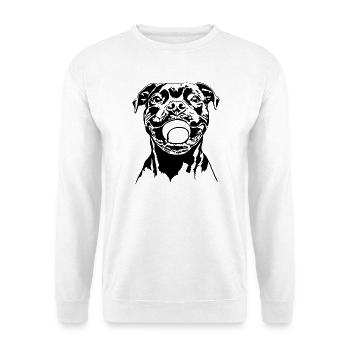 Staffordshire Bull Terrier Balljunkie Wilsigns - Unisex Pullover - Weiß - Vorne
