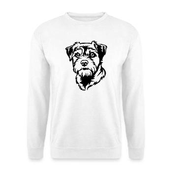 Tête de terrier de la frontière - Sweat-shirt Unisexe - blanc - Devant