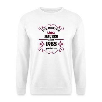 Maçon Anniversaire Vintage 1985 Collègue - Sweat-shirt Unisexe - blanc - Devant