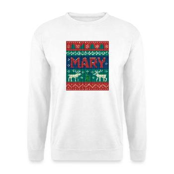 Festlicher Name Mary Ugly Chrismas Style, Weihnachten - Unisex Pullover - Weiß - Vorne