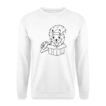 Süßes Weihnachts-Eichhörnchen in Geschenkbox - Unisex Pullover - Weiß - Vorne