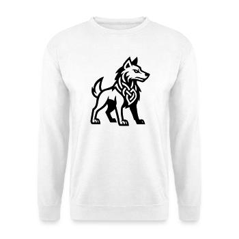 Loup Viking - Sweat-shirt Unisexe - blanc - Devant