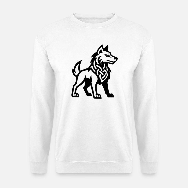 Wolf Wikinger - Unisex Pullover - Weiß