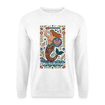 Sirène populaire de Varsovie – Art symbolique polonais - Sweat-shirt Unisexe - blanc - Devant