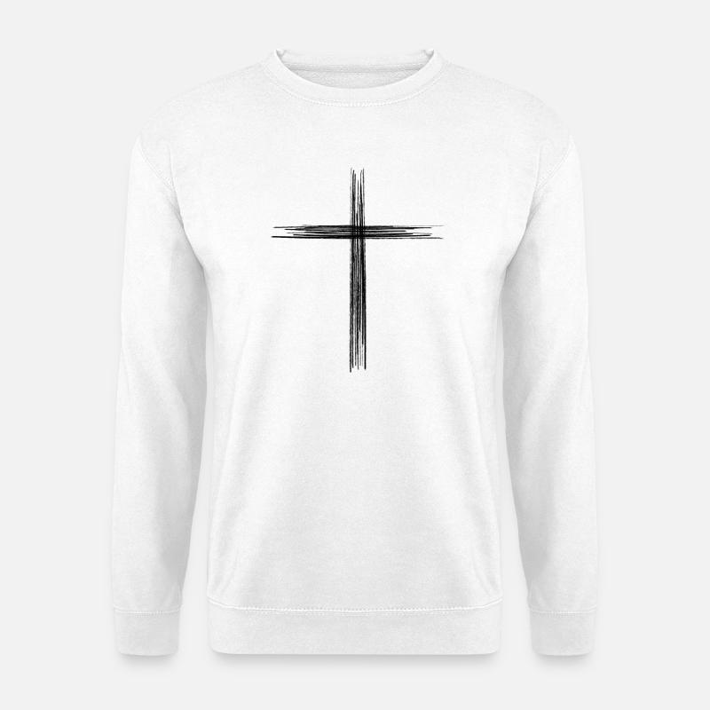 Jesus Kreuz  - Unisex Pullover - Weiß