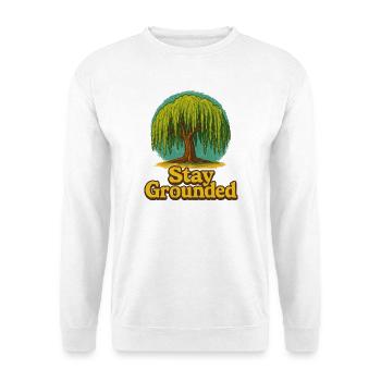 Bleib geerdet, Weidenbaum - Unisex Pullover - Weiß - Vorne
