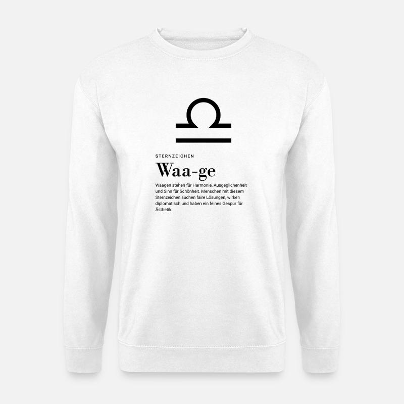 Sternzeichen Waage - Unisex Pullover - Weiß