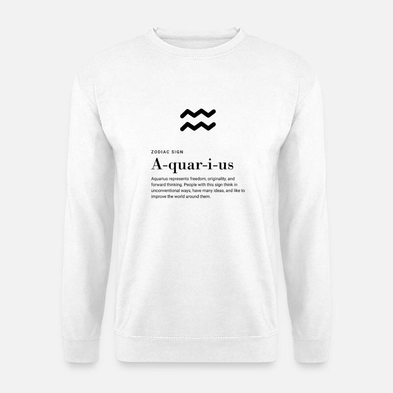 Aquarius - Zodiac Sign - Unisex Pullover - Weiß