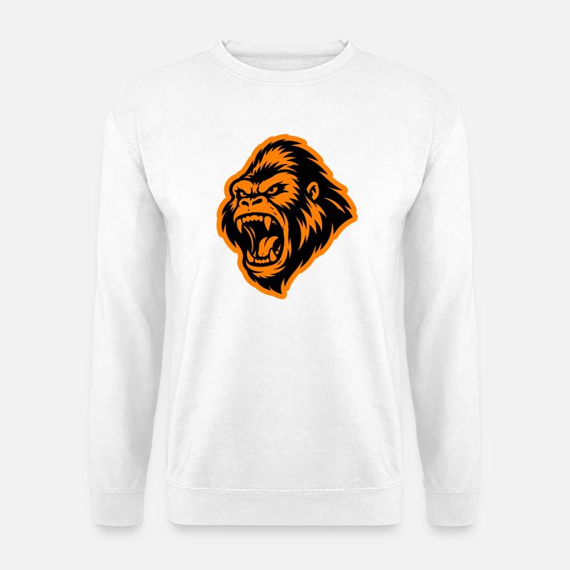 Gorilla Kopf - Unisex Pullover - Weiß