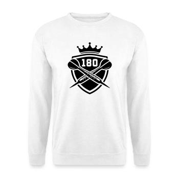 Darts 180 Wappen Dartpfeil - Unisex Pullover - Weiß - Vorne