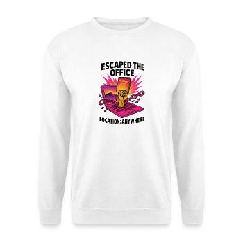 T-Shirt Evasion Bureau Einrichtung Voll-Remote-Freiberufler - Unisex Pullover - Weiß - Vorne