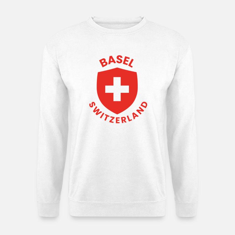 Basel shield Swiss cross - Unisex Sweatshirt - white