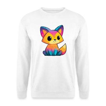 Rainbow Fox Cartoon - Unisex Sweatshirt - white - Front