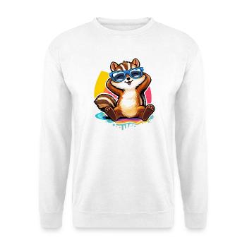 Relaxed chipmunk with sunglasses - Unisex Sweatshirt - white - Front