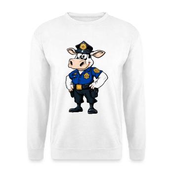 Cows Policeman / Police Cow - Sweat-shirt Unisexe - blanc - Devant