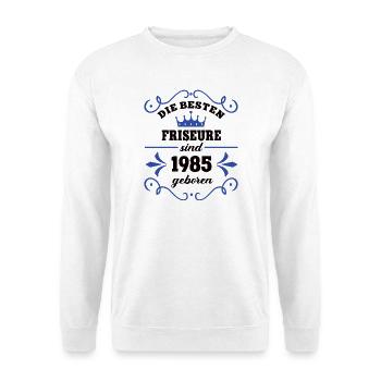 Coiffeur Anniversaire Vintage 1985 Collègue Coiffeur - Sweat-shirt Unisexe - blanc - Devant