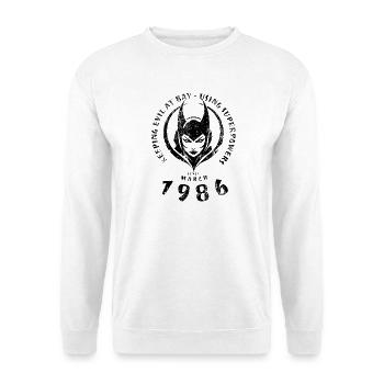 40. Geburtstag Using Superpowers Since 03/1986 - Unisex Pullover - Weiß - Vorne