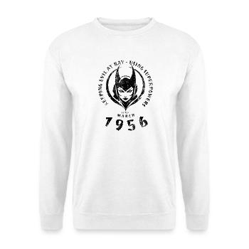 70. Geburtstag Using Superpowers Since 03/1956 - Unisex Pullover - Weiß - Vorne
